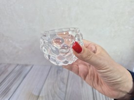 Vaso porta velas vidrio burbujas afuera